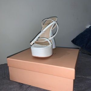 White faux croc simmi London heels